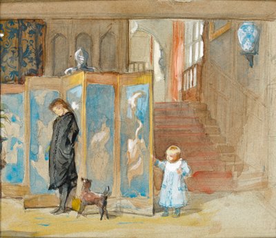 Studie für ein Porträt von Frederica mit Bildschirm, ca. 1878 von Frederick Goodall